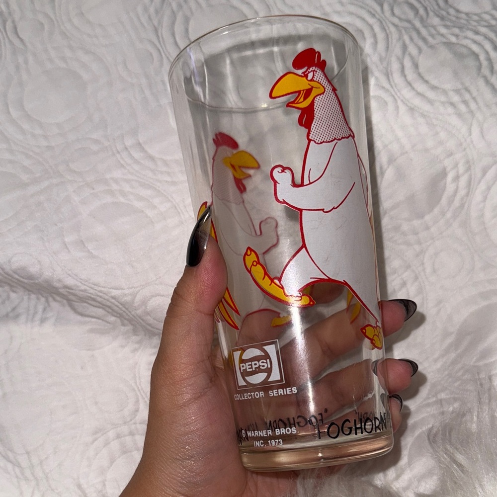 Pepsi Collector Glass with Foghorn Leghorn Design 1973 Vinatge
